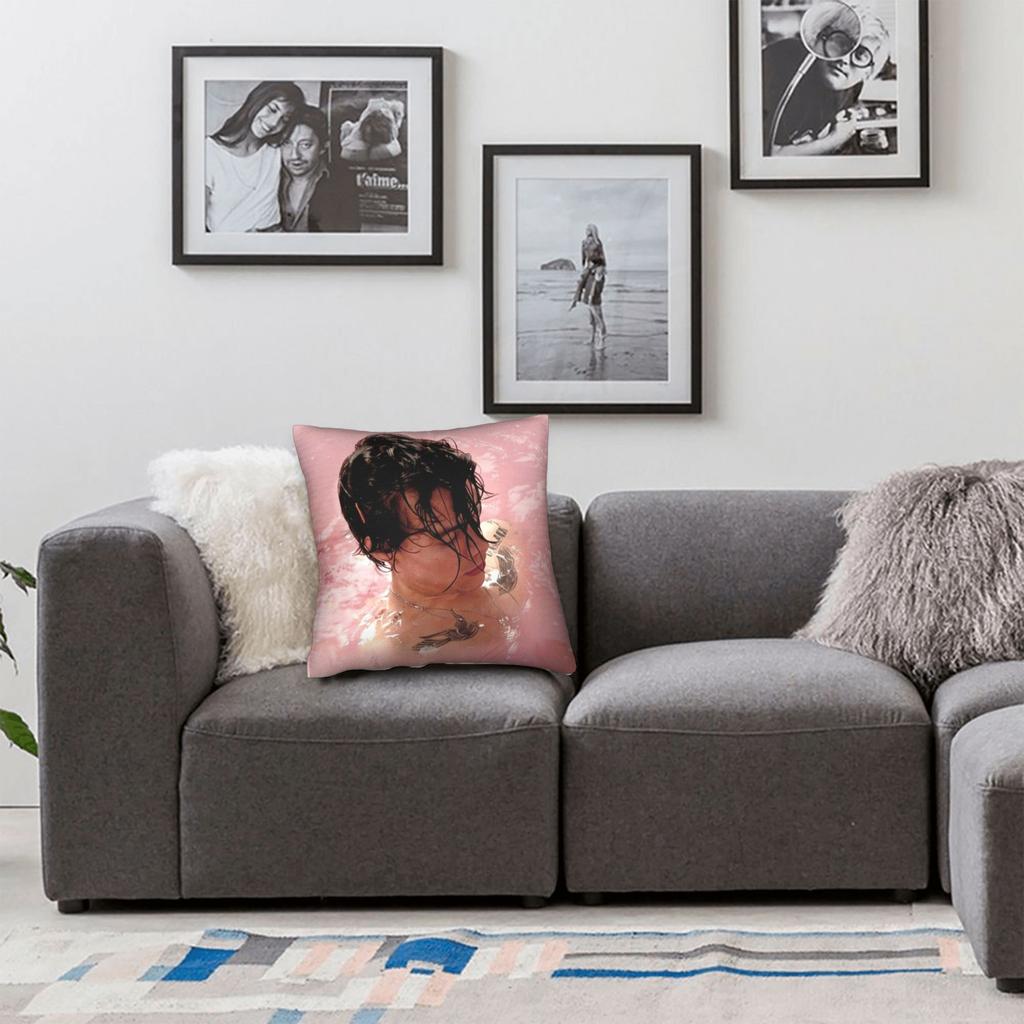 Kiss All The Time Album Square Pillow Cases Harrys Music Styles Cushion Covers Novelty Throw Pillow Case Cover For Home 40X40Cm