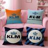 Нидерланды K-Klm R-Королевские голландские авиалинии Наволочка Летняя прохлада Льняная ткань Двусторонняя печать Наволочка Декор для дома
