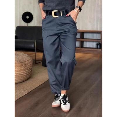 2025 Женские универсальные повседневные брюки прямого кроя с высокой посадкой в западном стиле