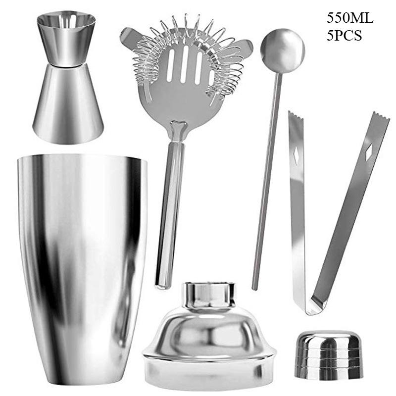 UPORS Stainless Steel Cocktail Shaker Mixer Wine Martini Boston Shaker For Bartender Drink Party Bar Tools 550ML/750ML