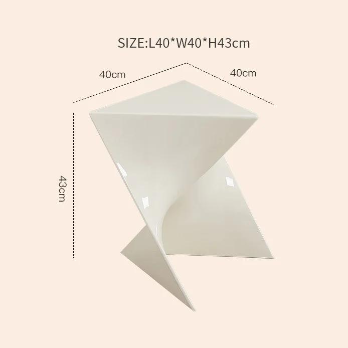 Приставной столик для дивана Прозрачный геометрический журнальный столик Маленький бытовой минималистский прикроватный столик в форме молнии Акрил