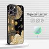 Американский ретро арт-живопись узор дизайн Чехол для телефона Для iPhone 17 16 15 14 13 12 Plus Pro Max Роскошный Magsafe Овчина