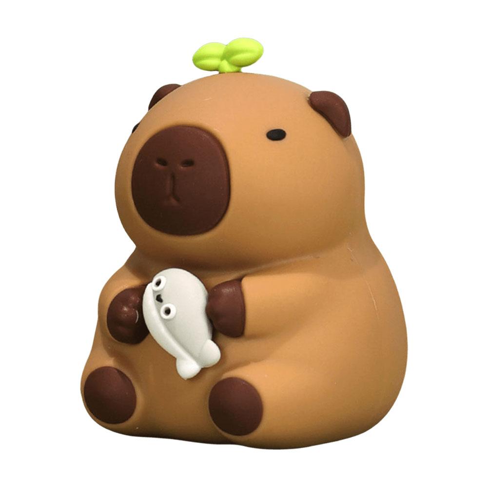Small Capybara Figurines Cute Capybara Sculpture Cartoon Capybara Tabletop Decoration Creative for Home Office Decor