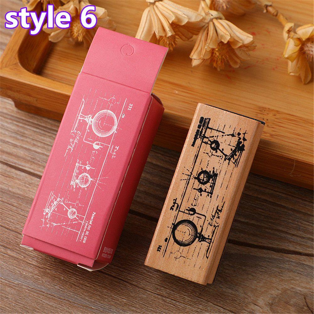 Поделки Сделай сам Винтажные Штампы для Девочек Штампы Растения Дерева Деревянные Резиновые Штампы