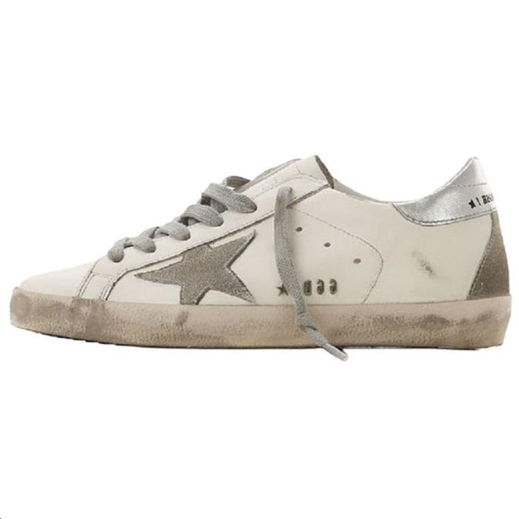 GOLDEN GOOSE Суперзвезда Кожаные Низкие Стильные Скейтбордические Кроссовки Женские Бело-серые GWF00102.F000317.10273