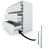 White Chest of Drawers 80 CM 3S TV Cabinet Furniture for Living Room Bedroom Loft