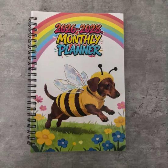 Ежемесячник на 2026-2028 годы Книга-планировщик на 3 года Янв. 2026 - Дек. Календарь на 36 месяцев 2028 года с переплетом на двойной спирали для школьной работы