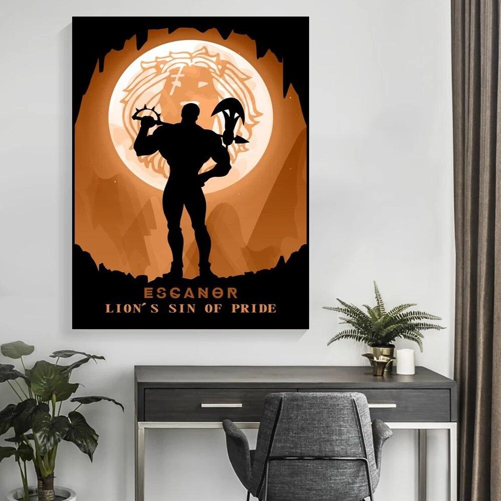 Аниме-настенные принты, силуэты, стили, постеры, холсты, комнатные картины и украшения, настенные росписи для современного домашнего декора