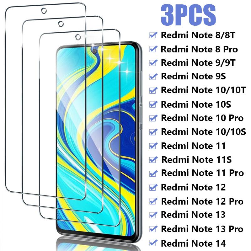 3 шт. Закаленное стекло для Xiaomi Redmi Note 12 11 10 9 8 Pro 12S 11S 10S 9S 8T Защитное стекло для Redmi Note 14 13 Pro 5G Glass2