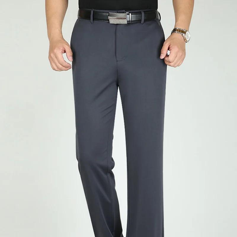 Тонкие мужчины среднего возраста, новый умный повседневный костюм, брюки, уличная мода, большие размеры, мужские деловые мешковатые прямые широкие брюки