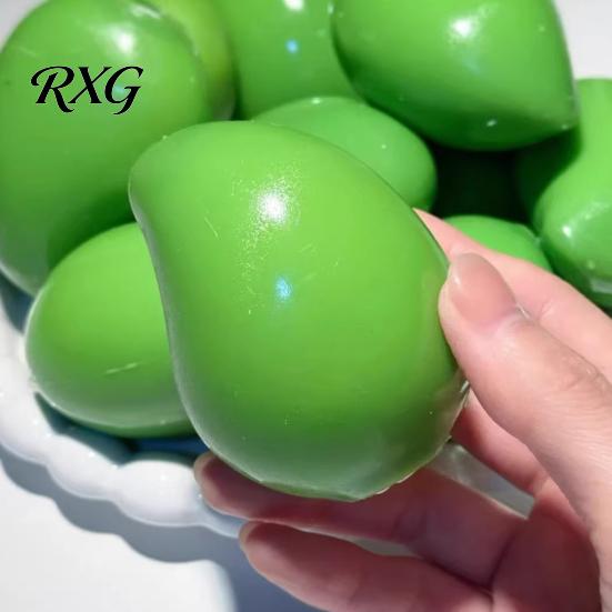 Hand Exercise Toy Crunchy Mango Squeeze Stress Ball, Color Changing Fidget with Crisp Relief Sound, High Elastic Decompression for Anxiety Relief,