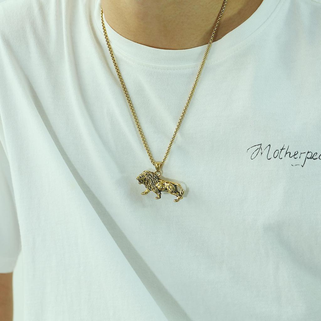 OPK Классическое мужское ожерелье с подвеской в ​​виде властного льва