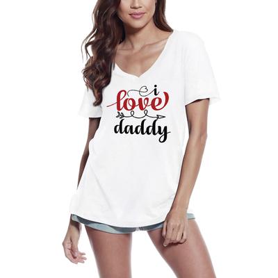 Женская футболка I Love Daddy - Dad с коротким рукавом Футболка Подарочные топы