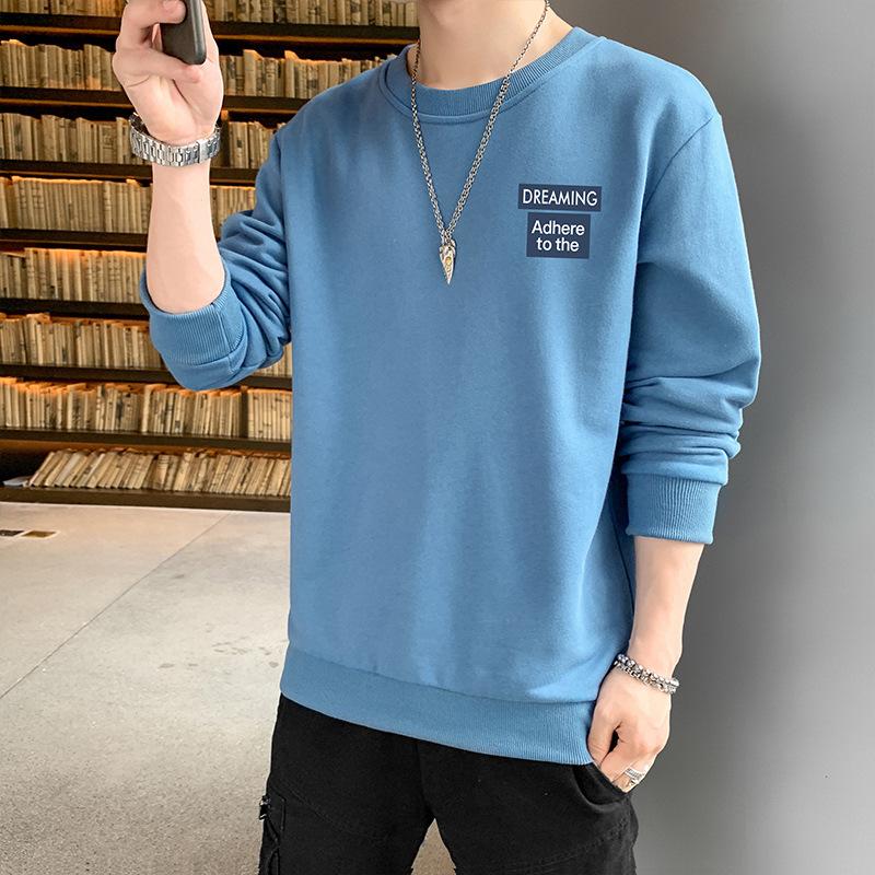 Весенний новый свитер мужской свободный повседневный топ с принтом пуловер мужская молодежная футболка с длинным рукавом мужская одежда