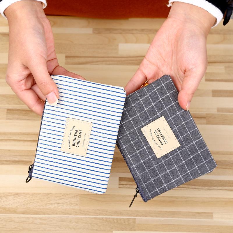 Японский и корейский креативный женский мини-кошелек для монет из холста - милый мультяшный студент сумка на молнии