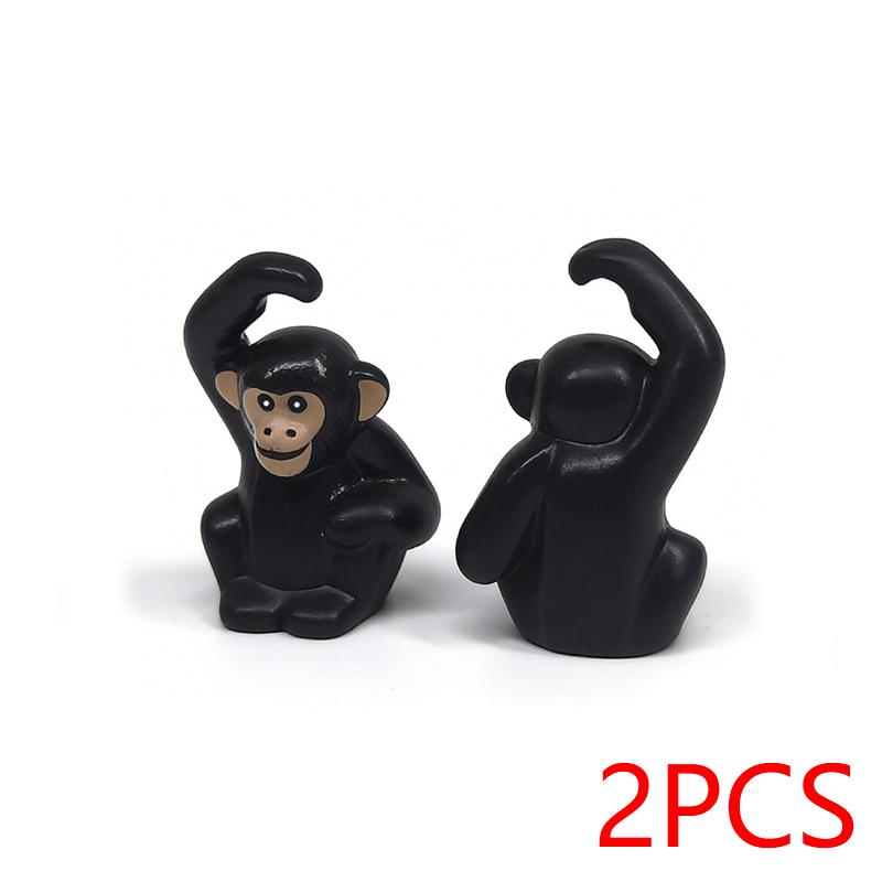 Конструктор MOC Животные Зоопарк Слоны Тигры Шимпанзе Лось Медведи Овцы Верблюд Лошадь Крокодил Леопард Мини Декоративные Кирпичики T11