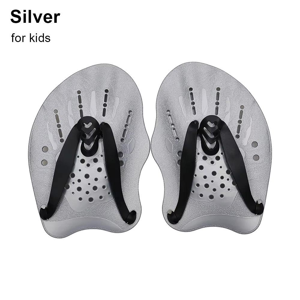 1Pair Freestyle Swim Paddles With Silicone Straps Kids/Adult Swimming Frog Paddle Adjustable Hands Fins Flippers 4