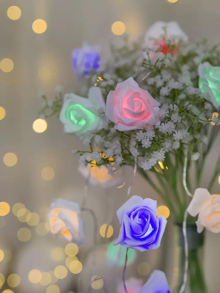 Светодиодные гирлянды в виде роз - Украшение для спальни и реквизит для предложения руки и сердца