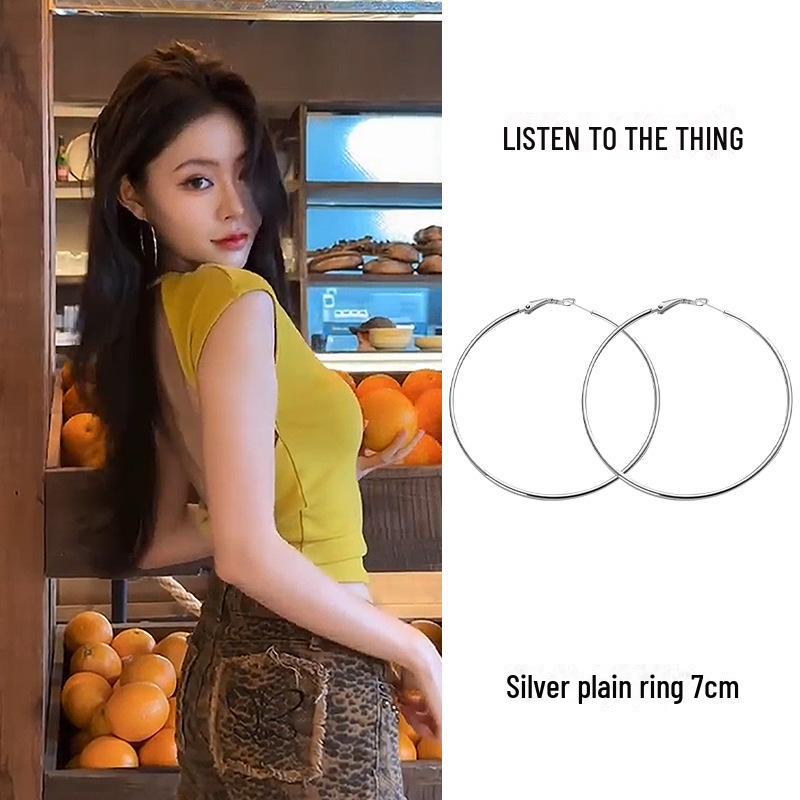 Шикарные серебряные серьги-кольца — крупные, стильные, простые и роскошные женские серьги