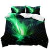 Starry Sky Star Hole Cover Quilt Cover Three-Piece Set Home 3D Printing Digital Bed Sheet