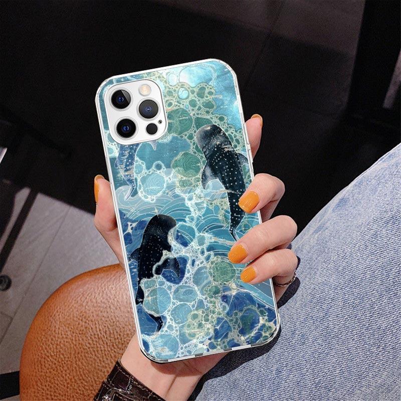 Ocean Whale Shark Phone Case For iPhone 17 Air 16 Pro Max 16E 15 + 14 Plus 11 12 13 Mini 7 8 SE Gift Print Cover Fundas