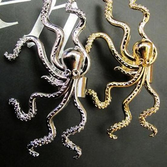 Женские серьги-гвоздики в форме осьминога в стиле панк-рок с пряжкой и пряжкой