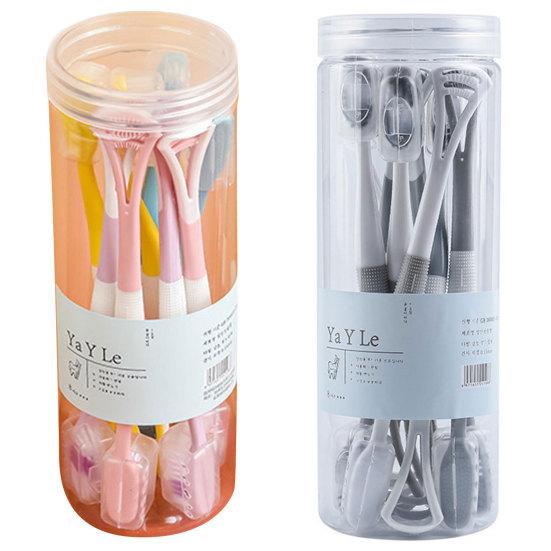 Скребки для языка Прочный портативный компактный набор зубных щеток двойного назначения с аксессуарами для дома