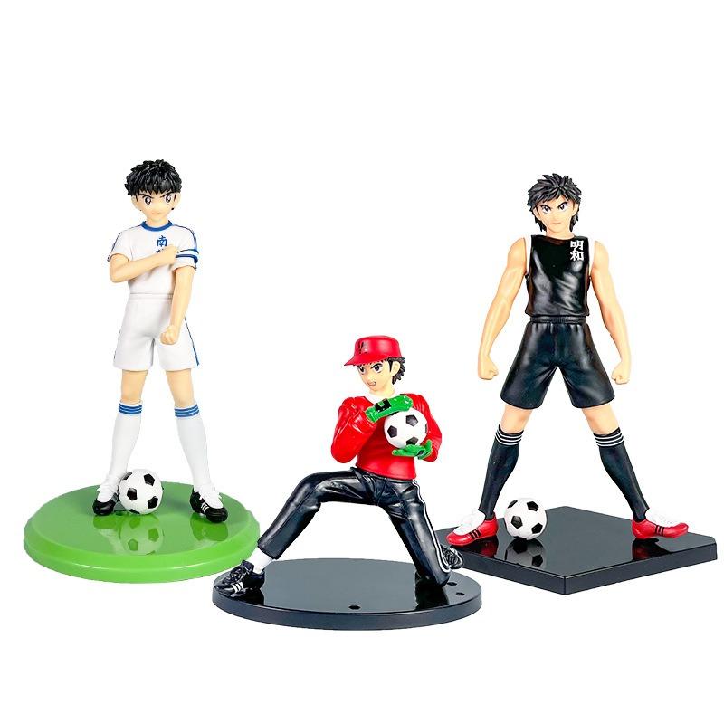 19cm captain tsubasa figure ozora tsubasa wakabayashi genzo anime model collection table ornament decoration holiday gifts