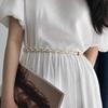 Women Dress Belt Adjustable Length Imitation Pearls Decoration Waistband Shirts Dresses Versatile Accessory
