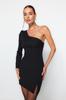 Women's Fashion New Dress Black Body-Fitting Woven Elegant Evening Dress