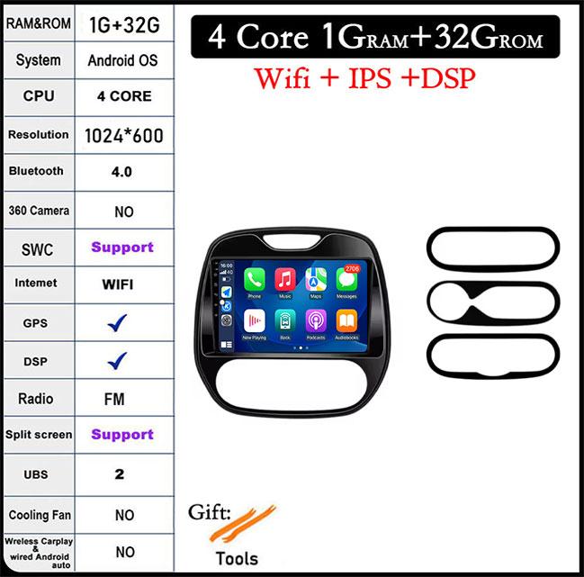 Car Radio Wireless Carplay for Renault Kaptur Captur Clio samsung QM3 2013 2014 2015 2016 MultimediaPlayer Android Auto 4G