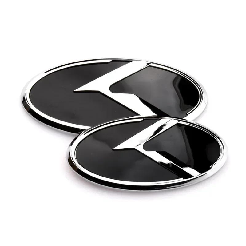 2Pcs 3D ABS K Logo Front Grille Rear Trunk Emblem Badge Sticker Decal For Kia K5 2011-2013 Optima Forte 2009-2014 etc