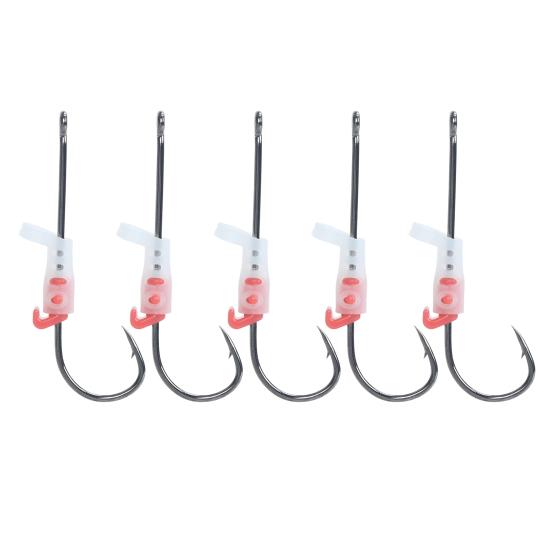 3/5/6/10/12/15/20Pcs Luminous Live Fishhook with Barbed Shrimp Fixing Hook Glow-in-the-dark Offset Freshwater Saltwater Catfish