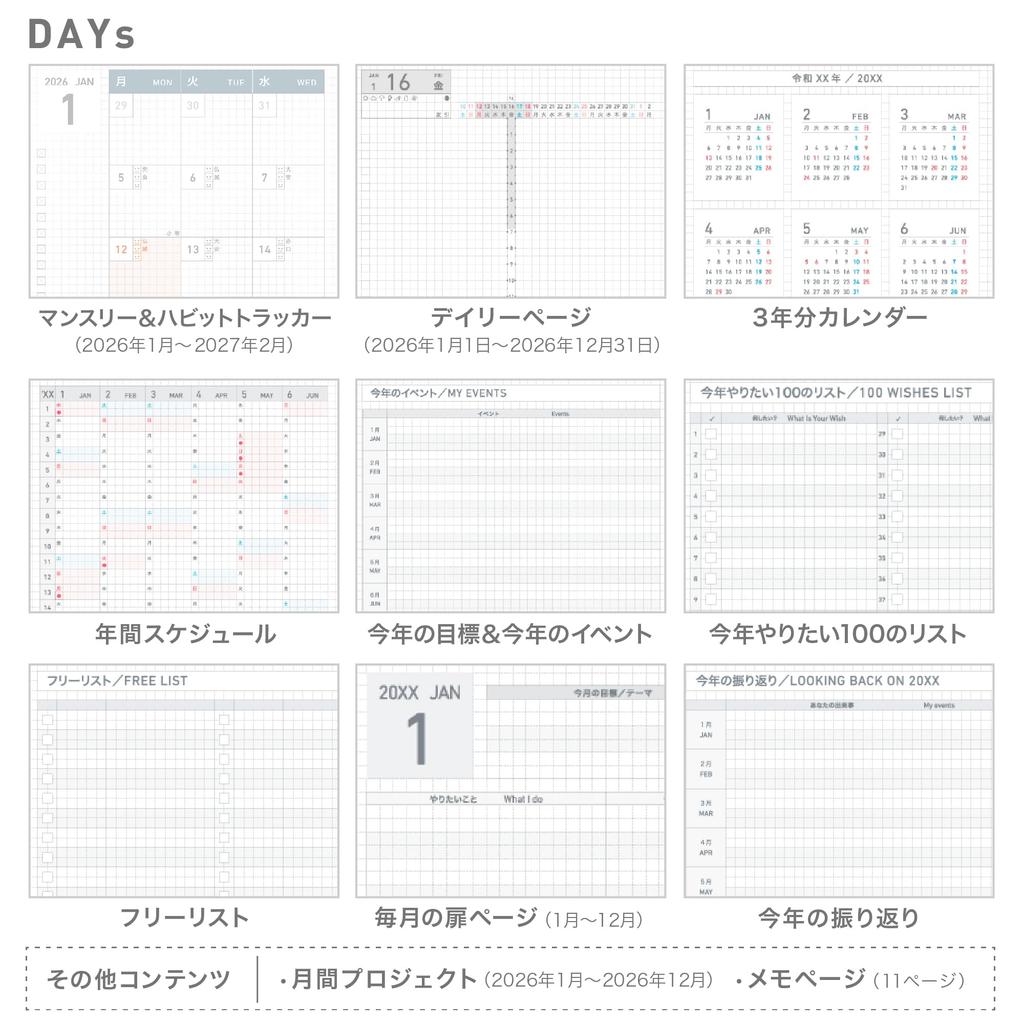 KOKUYO Jibun Techo DAYs mini 2026 Ежемесячный Ежедневный B6 с Ограниченным Изданием Синий Начало Январь 2026 Планировщик, Тонкий, Наклейки SOU SOU, NI-JDM1L3-26,