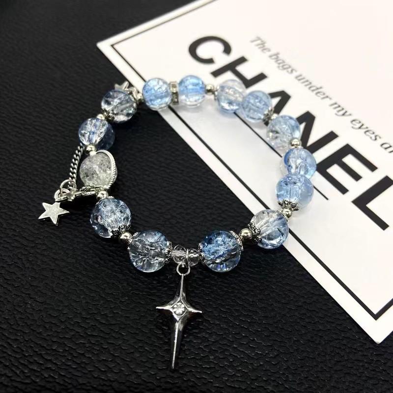 Beaded Glass Unique Bracelet With Geometric Designs And Butterfly Charm Trend 2024