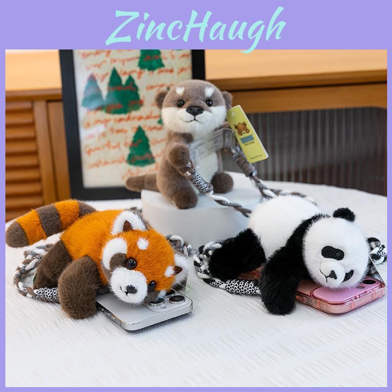 Panda Short Pile Plush Toy With Mobile Phone Clip For Kids And Teens