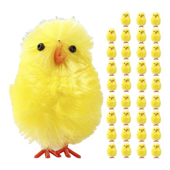 24/36 шт. пасхальные меховые цыплята, очаровательный внешний вид, мини-размер, широкое применение, пушистые мягкие плюшевые игрушки, пасхальные цыплята, украшения для вечеринок