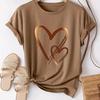 Women Summer T Shirt  Print  Love Graffiti Short Sleeve Tees Casual   Printed  Tops