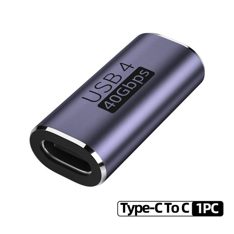 1 шт. USB 4.0 PD 240 Вт 8K 60 Гц Разъем-адаптер для зарядки Macbook 40 Гбит/с Высокоскоростной USB C OTG Прямой угол U-образной формы Male to Female