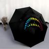 1pc Shark Teeth Automatic Folding Umbrella - Compact Travel Umbrella with Auto Open/Close 8-Rib Heavy-Duty Shaft for Women/Men -l016