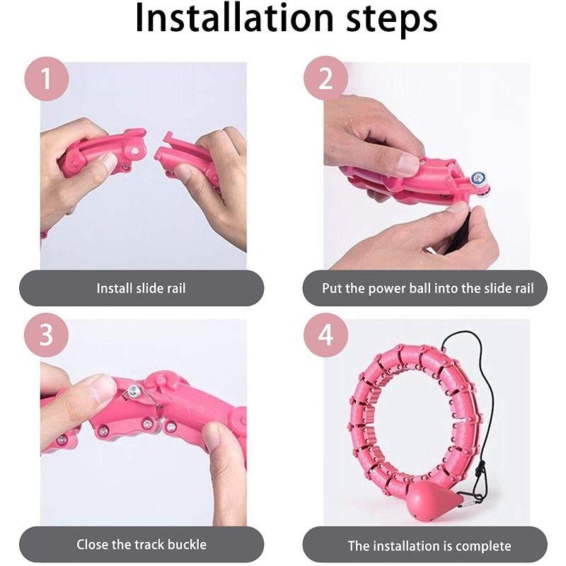 Брюшное оборудование, обруч с грузом, 24 съемных узла, подходит для взрослых и фитнес-профессионалов