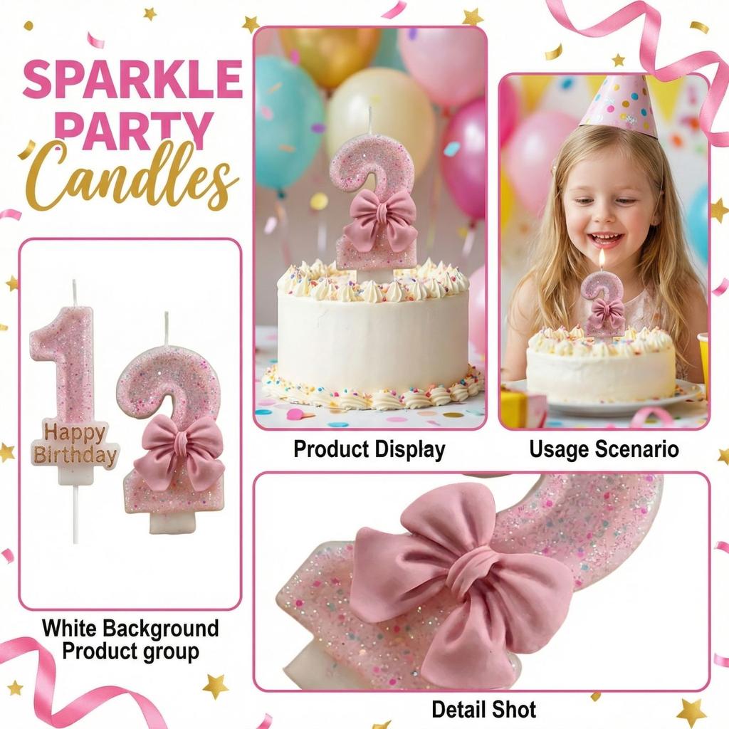 Fashion Cartoon Creative Birthday Candles Party Digital Candles