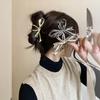 Корейский геометрический металлический зажим для волос цвета: золотистый, серебристый, черный, с бантом, зажим для волос для женщин, толстые тонкие аксессуары для головы, стример, зажим в виде краба