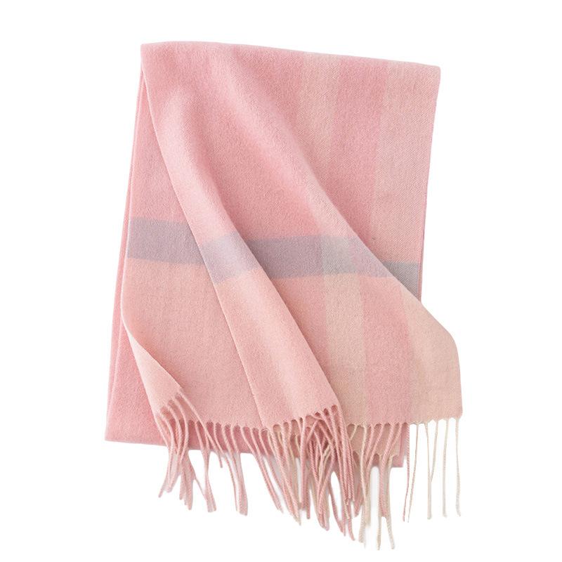 Шарф из чистой шерсти для мужчин и женщин Универсальный и модный Осенне-зимний Новый Многоцветный Плед Сшитый Теплый Шарф Двойного Использования