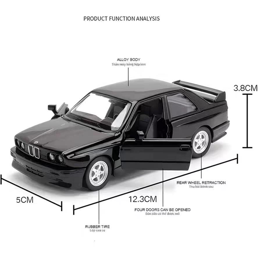 Ретро Классика BMW 1987 M3 Купе 5-дюймовая Металлическая Модель Автомобиля Литье под Давлением и Игрушечный Транспорт RMZ City 1:36 моделей из сплава, подарки для детей