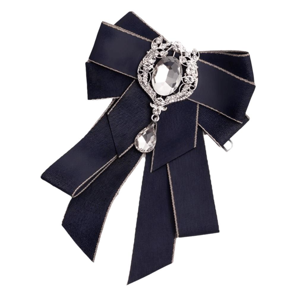 Crystal Bow Tie Rhinestone Ribbon Bow Brooch Fashion Neck Tie For Men and Women