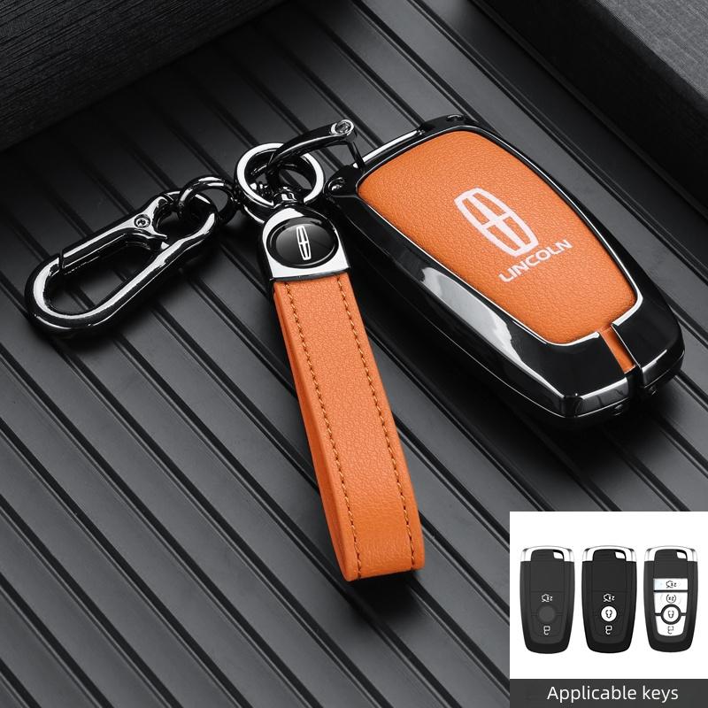 Alloy Car Key Cover Case for Lincoln Continental MKC MKZ MKX Navigator Z Nautilus Aviator Corsair 2017 2018 2019 2022 Keychain bso9