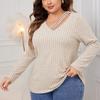 Women's V-neck Sweater Fall and Winter Plus Size Loose Outside Sweater