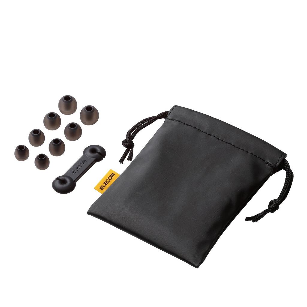 Стереонаушники ELECOM с канальным драйвером и микрофоном Deep Bass GrandBass Black 10 мм EHP-GB100MBK