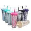 Iced Coffee Cup with Straw Water-filling Nice-looking Practical Juice Water Coffee Mug Bottle Office Supplies